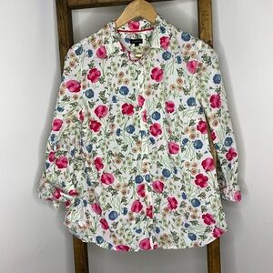 Talbots Floral Button-Down Floral Shirt Sz 10